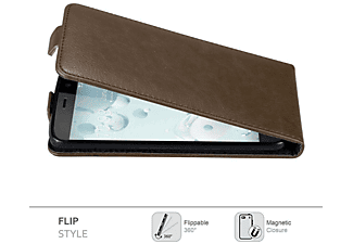carcasa de móvil Funda flip cover para Móvil - Carcasa protección resistente de estilo Flip;CADORABO, HTC, U PLAY, 80 café