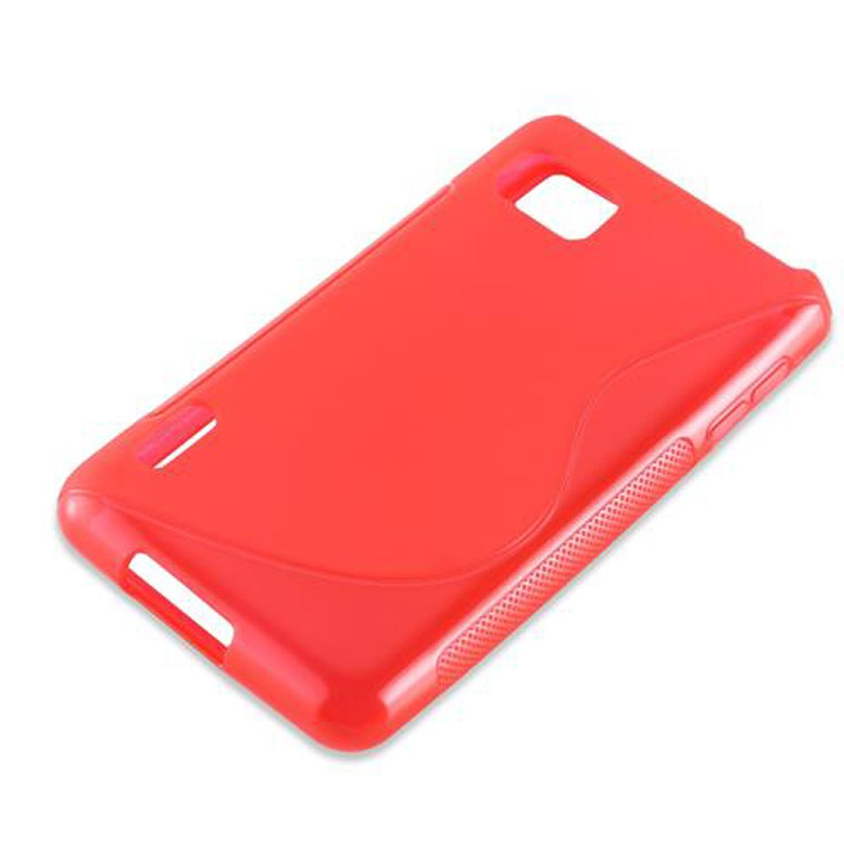 CADORABO TPU S-Line Handyhülle, OPTIMUS LG, INFERNO ROT Backcover, F3