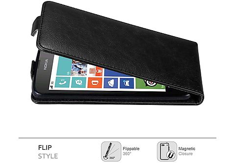 carcasa de móvil  - Funda flip cover para Móvil - Carcasa protección resistente de estilo Flip CADORABO, Nokia, Lumia 630 / 635, negro antracita