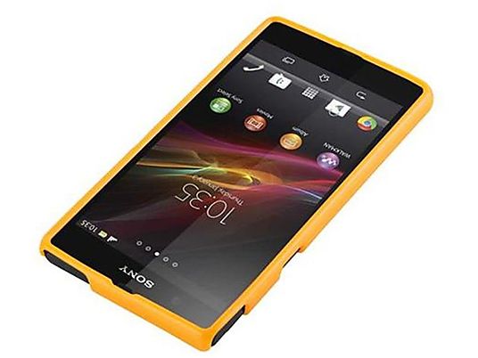 carcasa de móvil - CADORABO Funda flexible para móvil - Carcasa de TPU Silicona ultrafina, Compatible con Sony Xperia Z, jelly amarillo