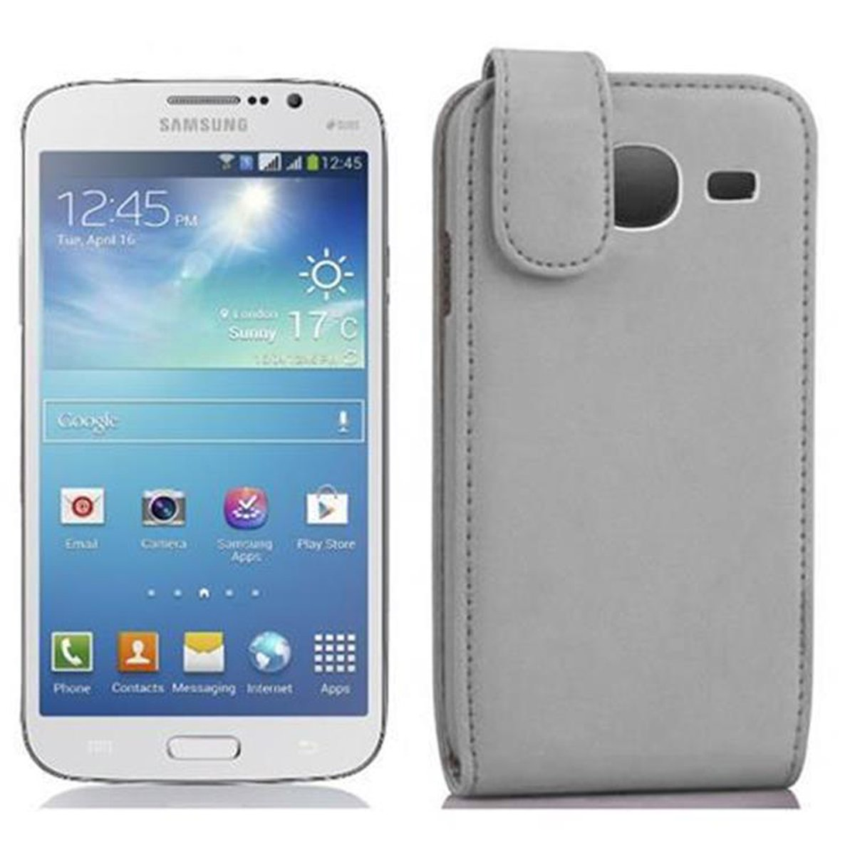 Galaxy Cover, Handyhülle Flip POLAR im Samsung, Style, 5.8, MEGA WEIß Flip CADORABO