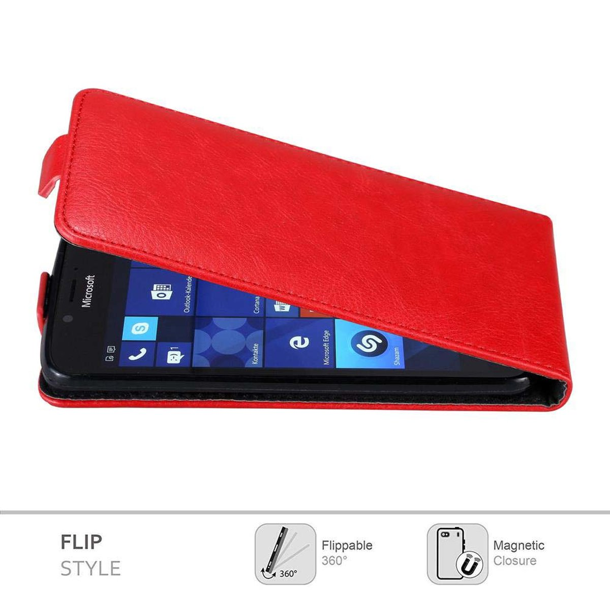 im Nokia, Lumia ROT Flip Flip 950, Style, CADORABO Cover, APFEL Hülle