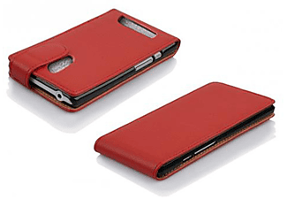 carcasa de móvil Funda flip cover para Móvil - Carcasa protección resistente de estilo Flip;CADORABO, HTC, Desire 500, rojo infierno