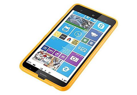 carcasa de móvil  - Funda flexible para móvil - Carcasa de TPU Silicona ultrafina CADORABO, Nokia, Lumia 1320, jelly amarillo