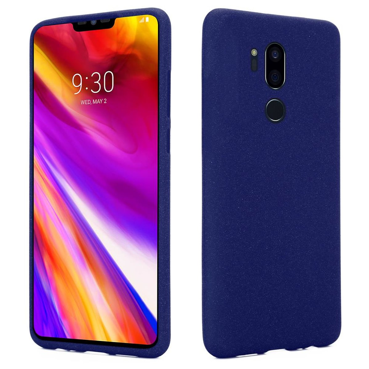 CADORABO TPU DUNKEL ThinQ FROST Frosted Backcover, ONE, BLAU Schutzhülle, FIT / LG, / G7