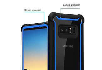carcasa de móvil Funda rígida para móvil de plástico duro y TPU – Carcasa Híbrida;CADORABO, Samsung, Galaxy NOTE 8, negro azulado