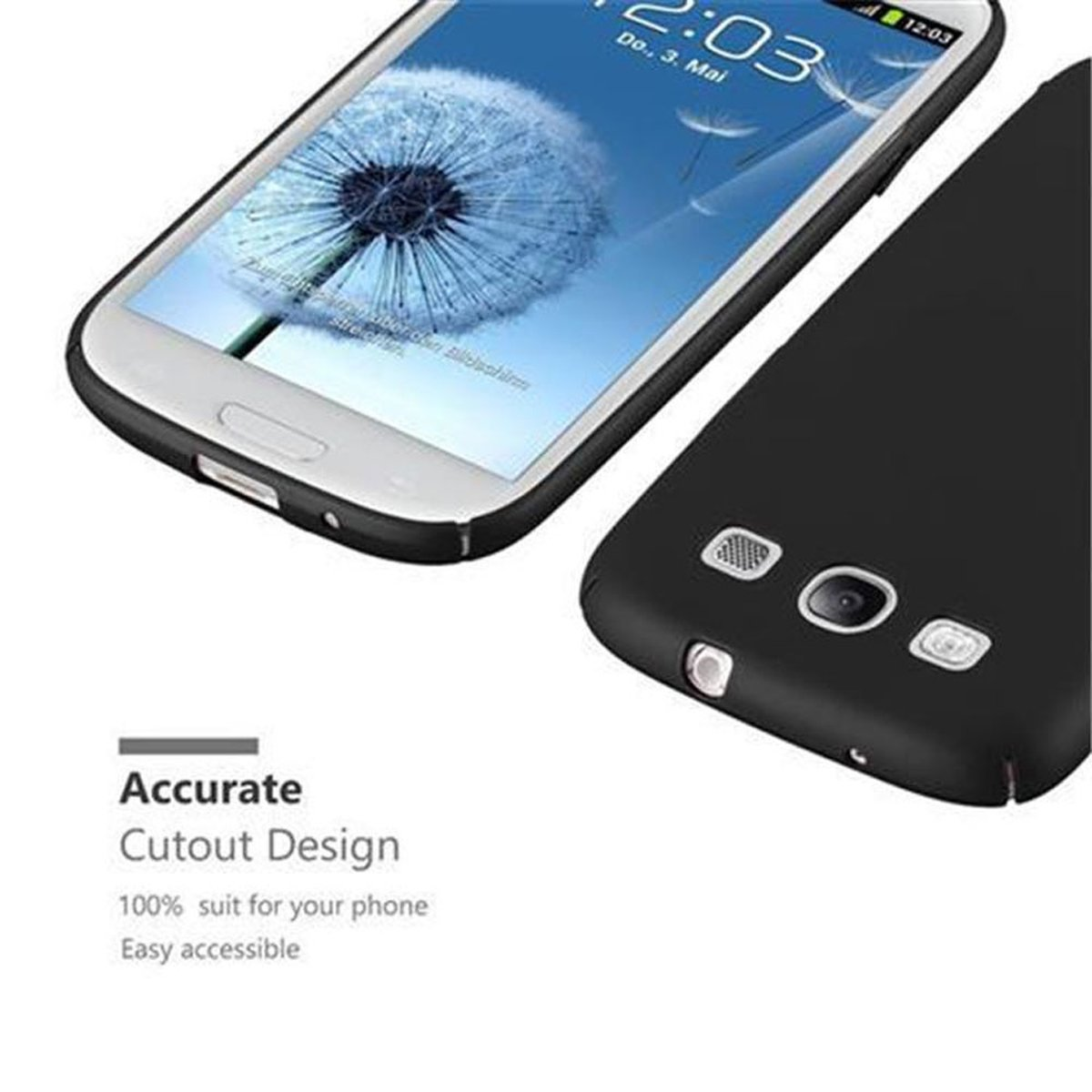 CADORABO Hülle S3 METALL / Case Style, Matt S3 Hard Metall SCHWARZ Samsung, im NEO, Galaxy Backcover