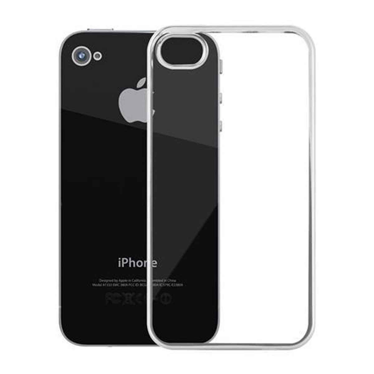 CHROM iPhone Ultra Backcover, CADORABO SILBER Design, 4S, Chrome Hülle Apple, / Slim 4