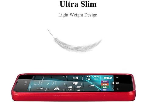 carcasa de móvil  - Funda flexible para móvil - Carcasa de TPU Silicona ultrafina CADORABO, Nokia, Lumia 550, rojo blanco