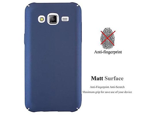 carcasa de móvil - CADORABO Funda rígida para móvil de plástico duro – Carcasa Hard Cover protección, Compatible con Samsung Galaxy J5 2015, metal azul