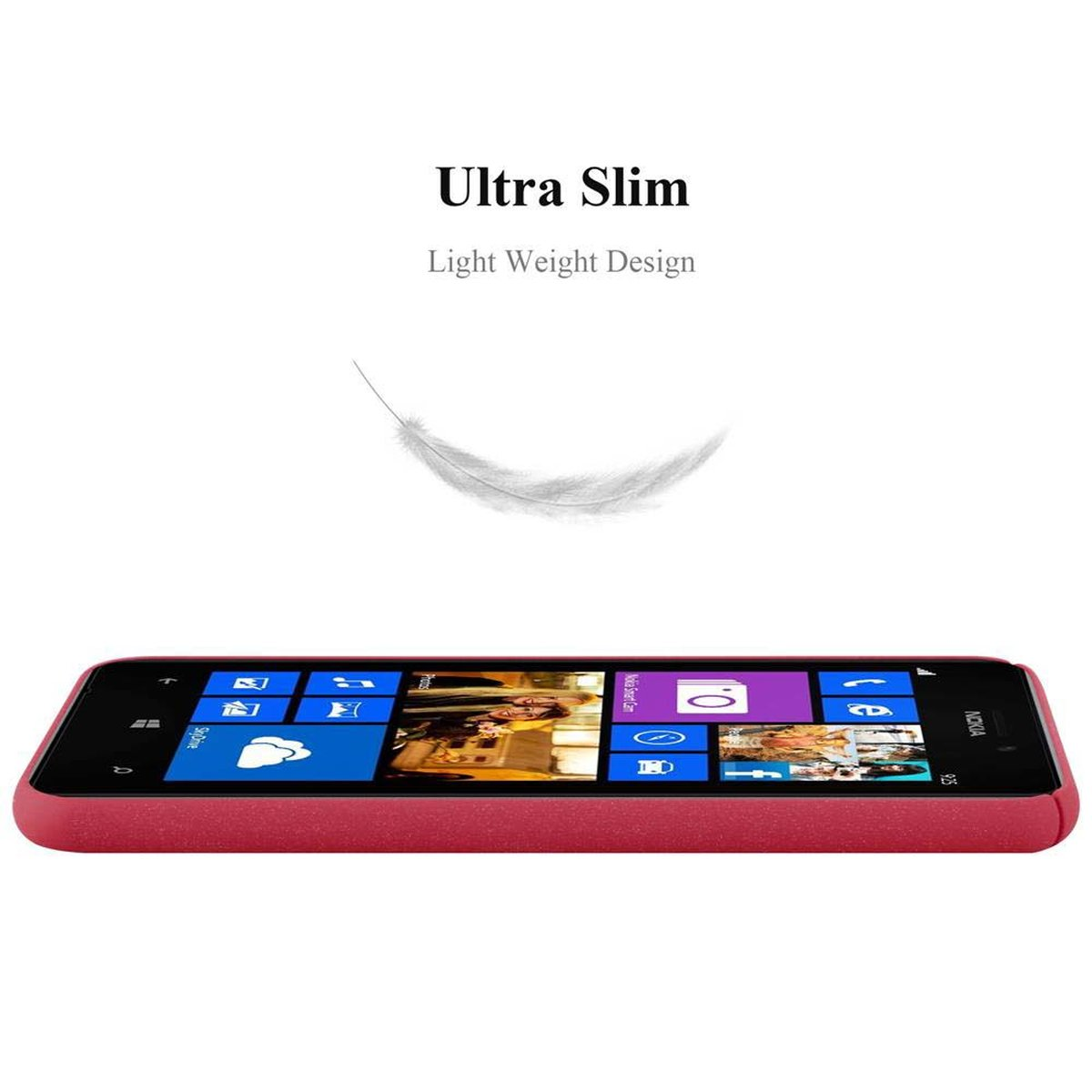 925, Hülle Hard Nokia, im Case FROSTY CADORABO Frosty ROT Backcover, Lumia Style,