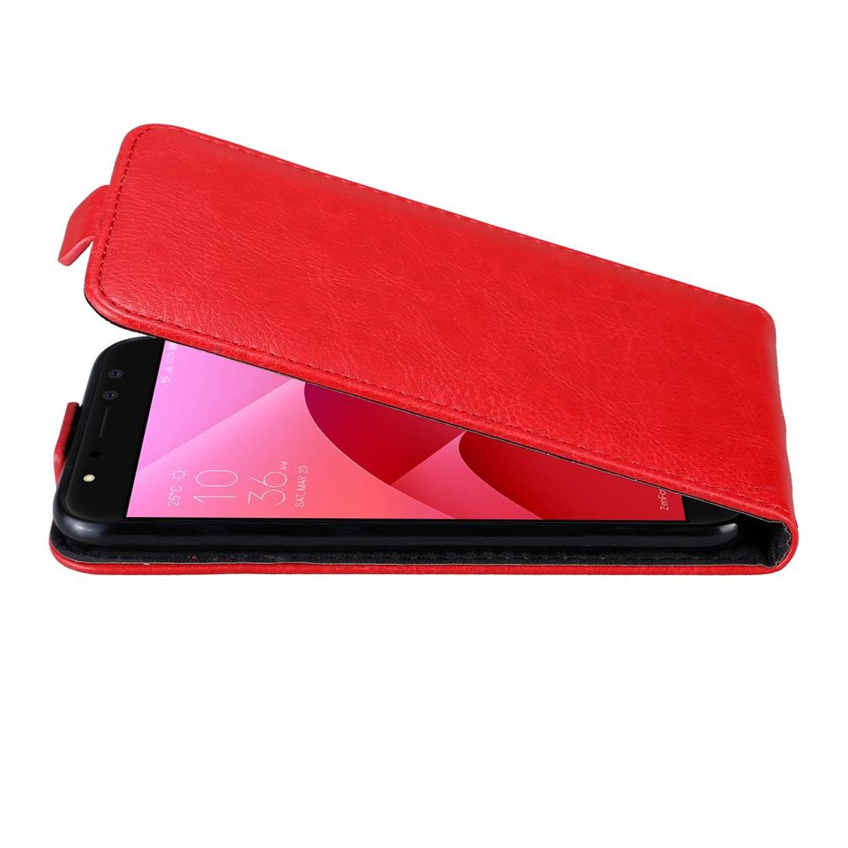 Asus, Hülle 4 Flip ZenFone Cover, im ROT PRO, Style, Selfie Flip CADORABO APFEL