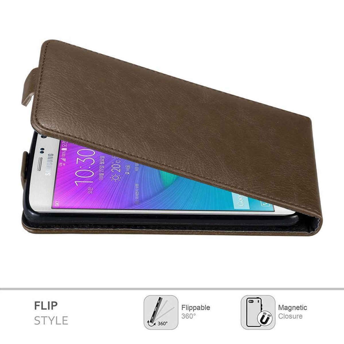 Style, EDGE, Galaxy Cover, Flip BRAUN CADORABO Flip NOTE Hülle im KAFFEE Samsung,
