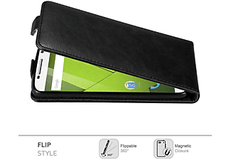 carcasa de móvil Funda flip cover para Móvil - Carcasa protección resistente de estilo Flip;CADORABO, Motorola, MOTO X PLAY, negro antracita