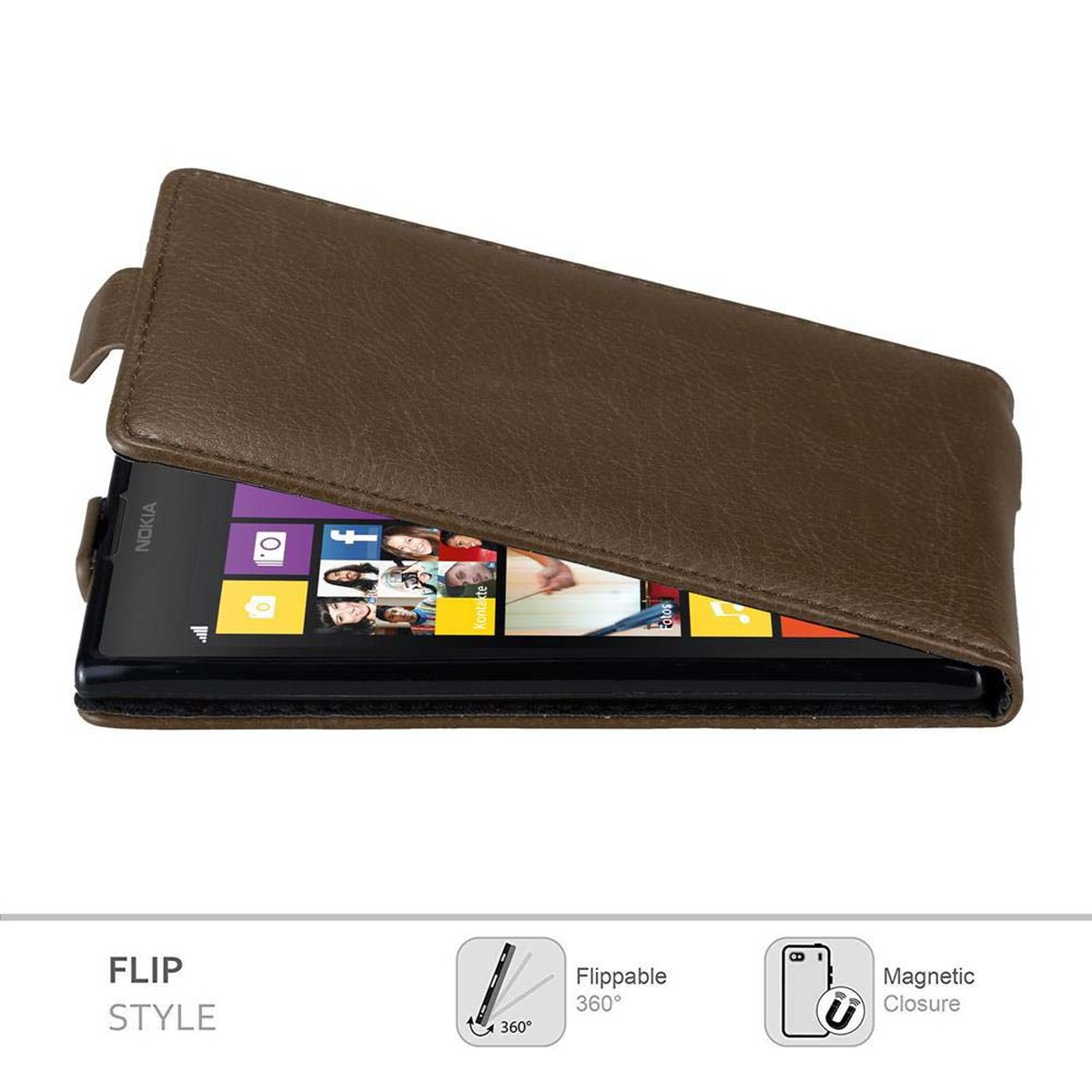Flip Flip Style, Cover, Hülle KAFFEE im 1020, Lumia BRAUN CADORABO Nokia,