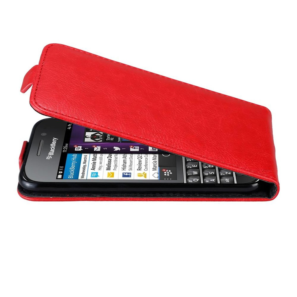 Blackberry, Cover, Style, CADORABO Flip APFEL Q10, im ROT Hülle Flip