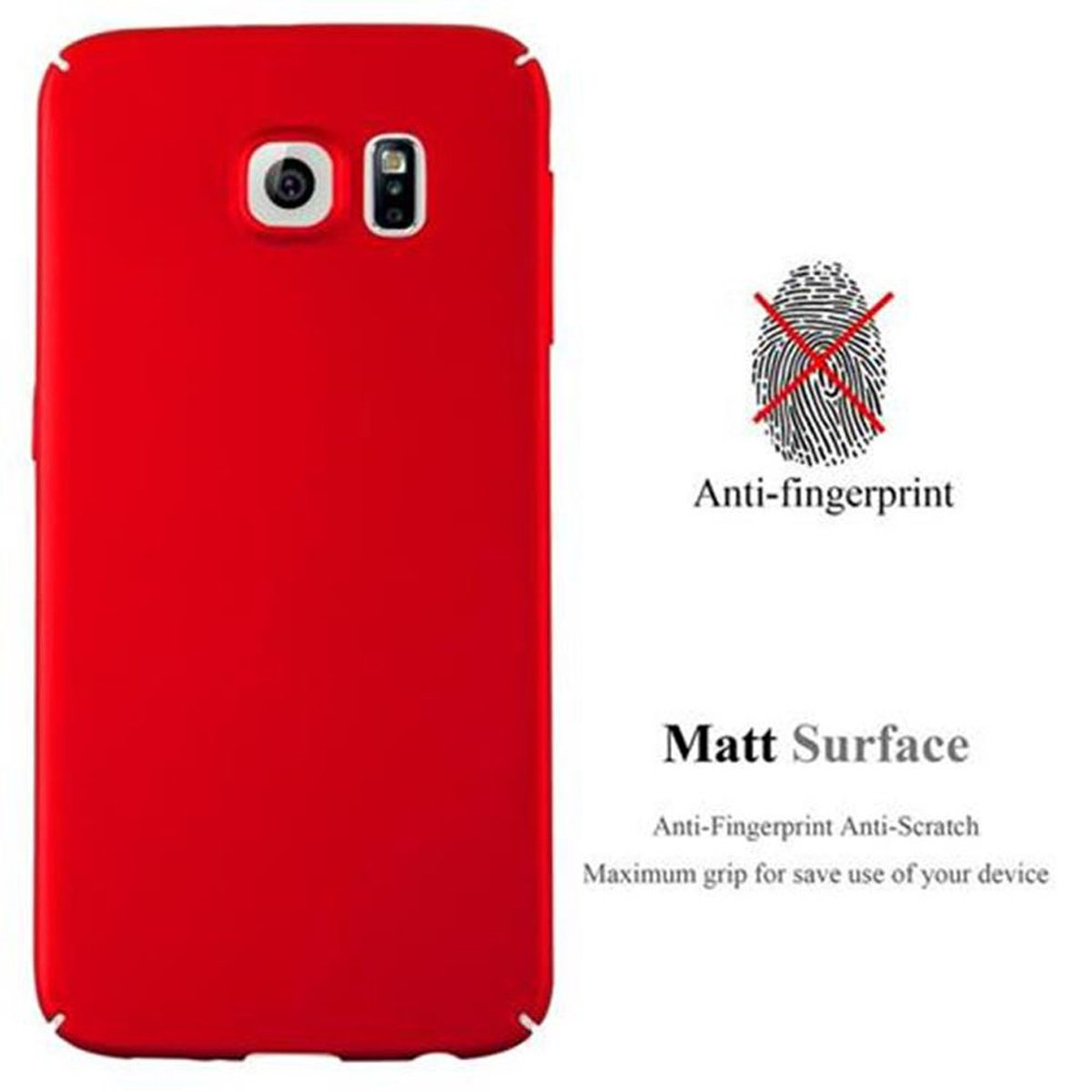 Una custodia rossa per telefono. Anti-impronte e superficie opaca.