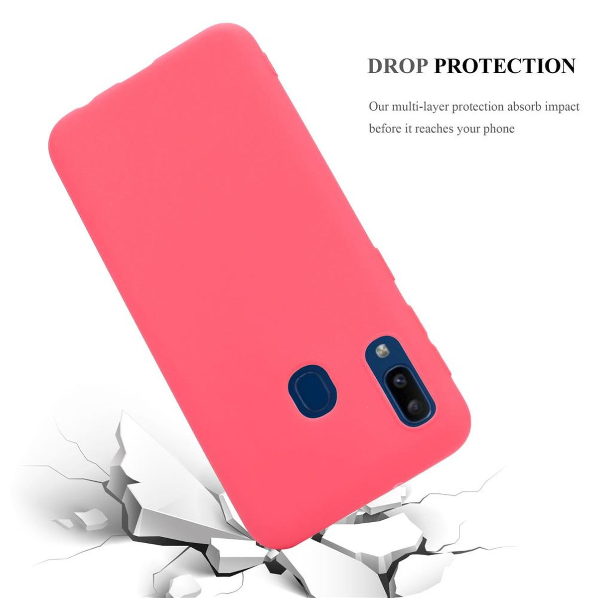 CADORABO Hülle Samsung, / Backcover, ROT im CANDY TPU Candy A10e Style, Galaxy A20e