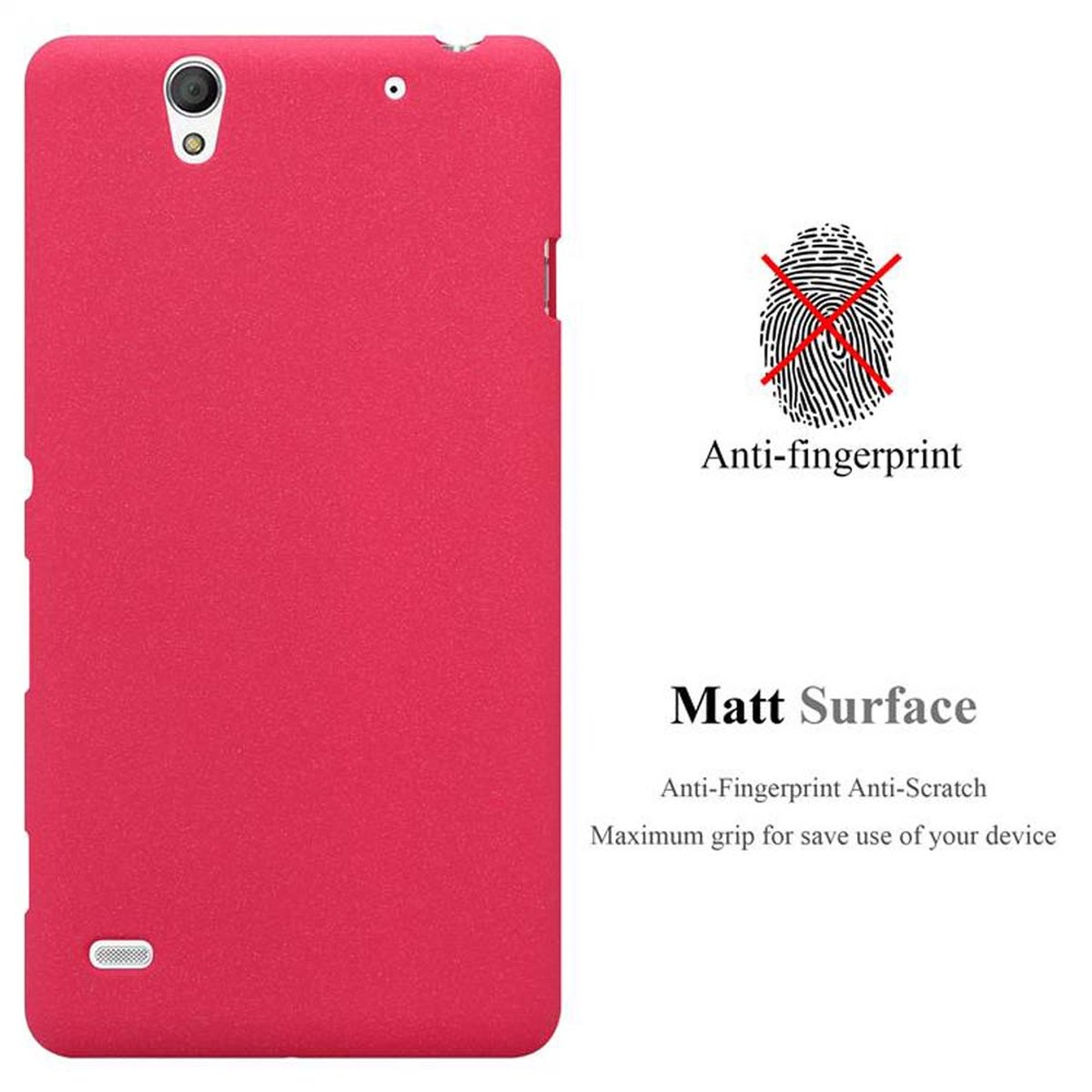 CADORABO TPU C4, FROST Backcover, ROT Schutzhülle, Frosted Sony, Xperia