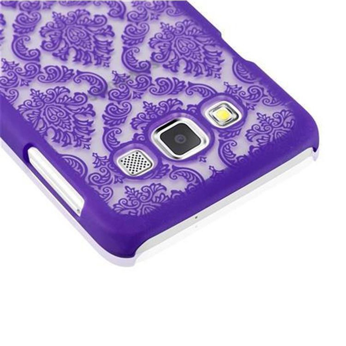 CADORABO Hülle Hard Case A3 Samsung, Design, Paisley Blumen LILA 2015, Galaxy Henna in Backcover