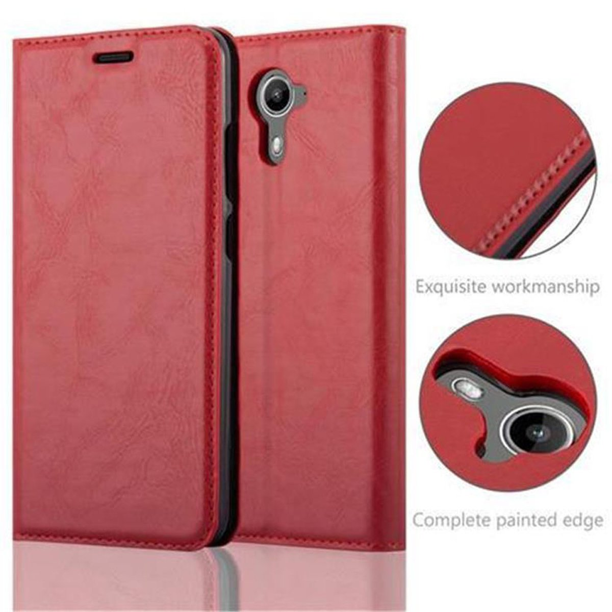 WIKO, PRIME, Magnet, Bookcover, Invisible U APFEL Book CADORABO Hülle FEEL ROT
