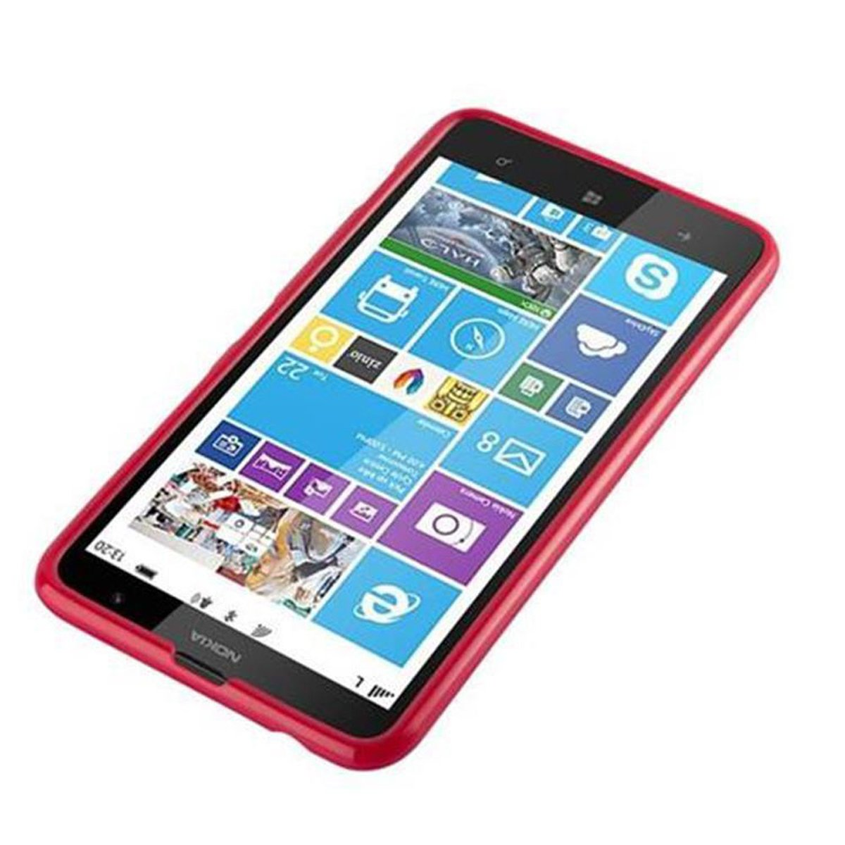 1320, CADORABO Nokia, Lumia Handyhülle, ROT Jelly Backcover, JELLY TPU