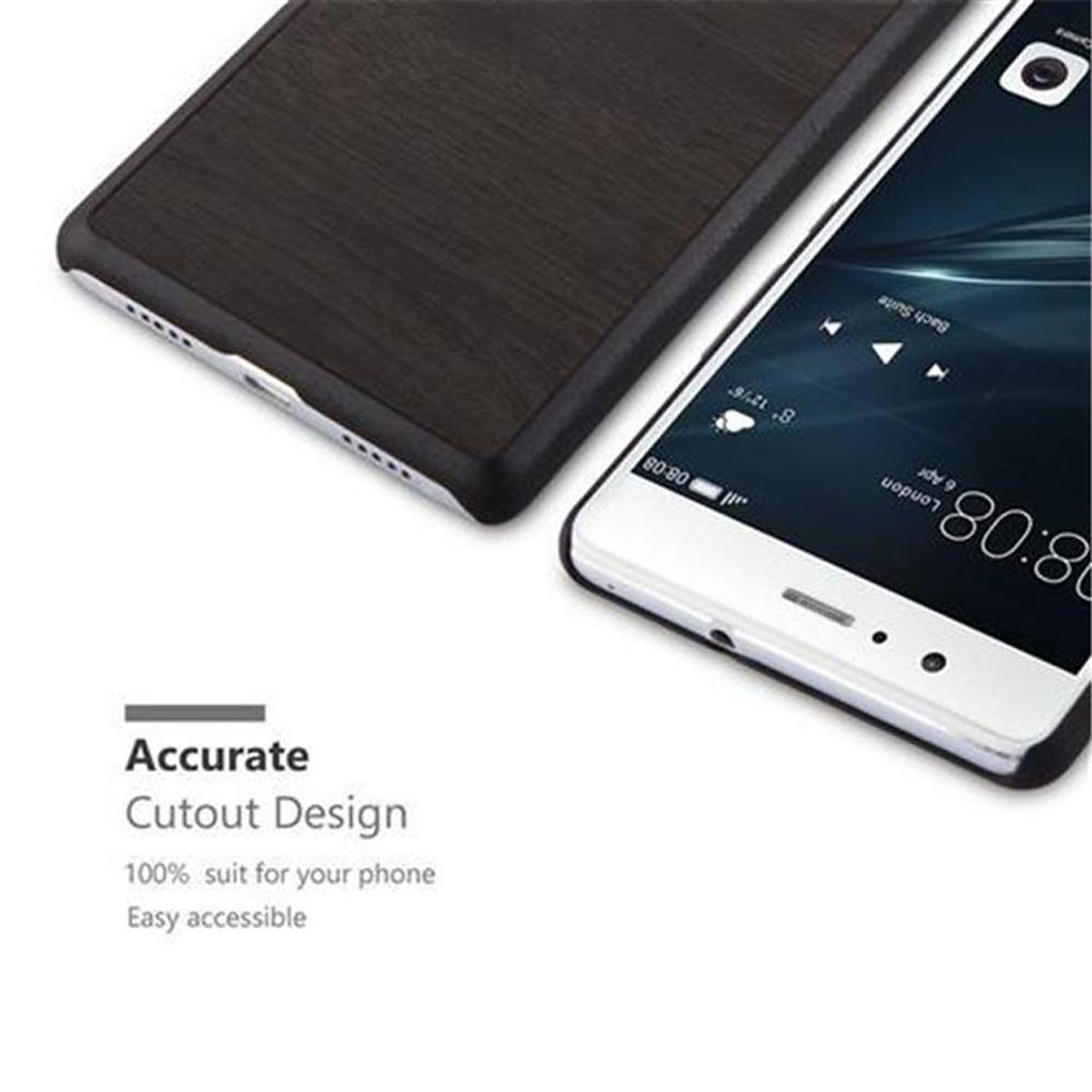 Telefono e custodia, design in legno.