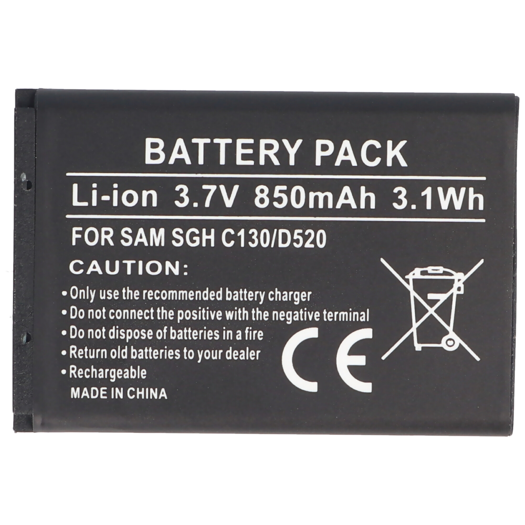 für Lithium-Ionen Li-Ion - 850 Akku BST3108BEC Samsung /STD ACCUCELL mAh SGH-X150, passend Handy-Akku,