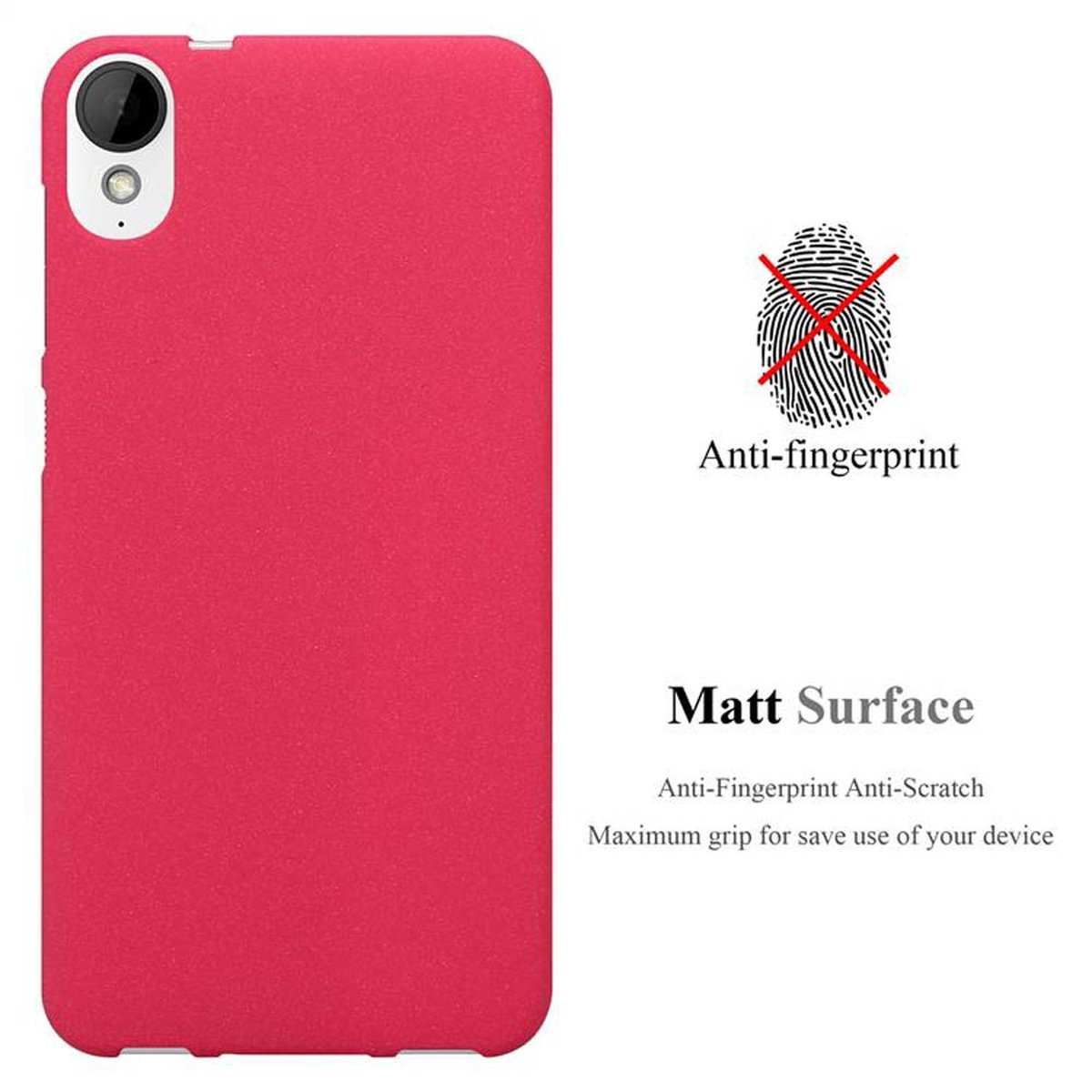 ROT TPU Backcover, Desire / CADORABO HTC, LIFESTYLE FROST 10 Frosted 825, Schutzhülle, Desire