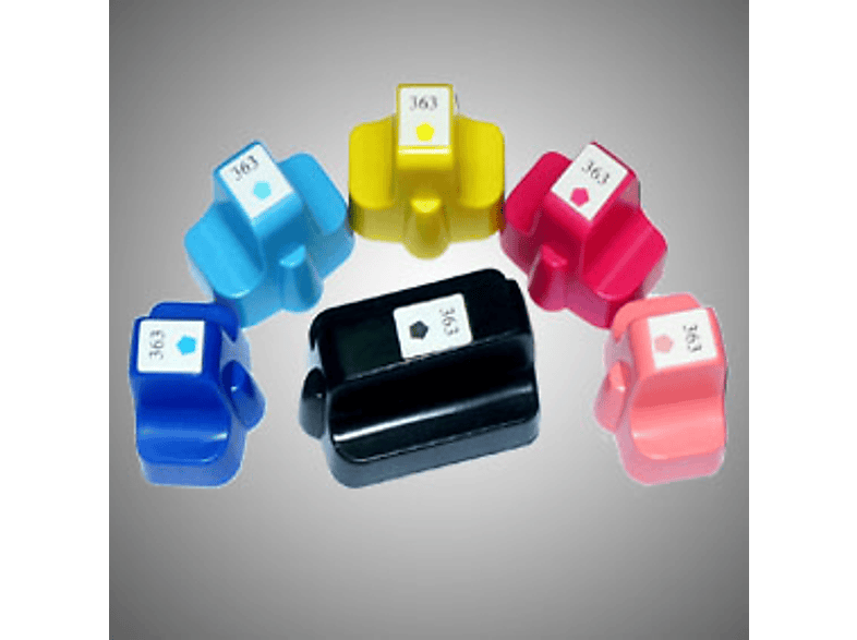 Tintenpatrone Light-Magenta, (Schwarz, CB333EE) Magenta, Gelb) 363XL, Multipack Light-Cyan, D&C (363XL, CB333EE 6-Farben Cyan,