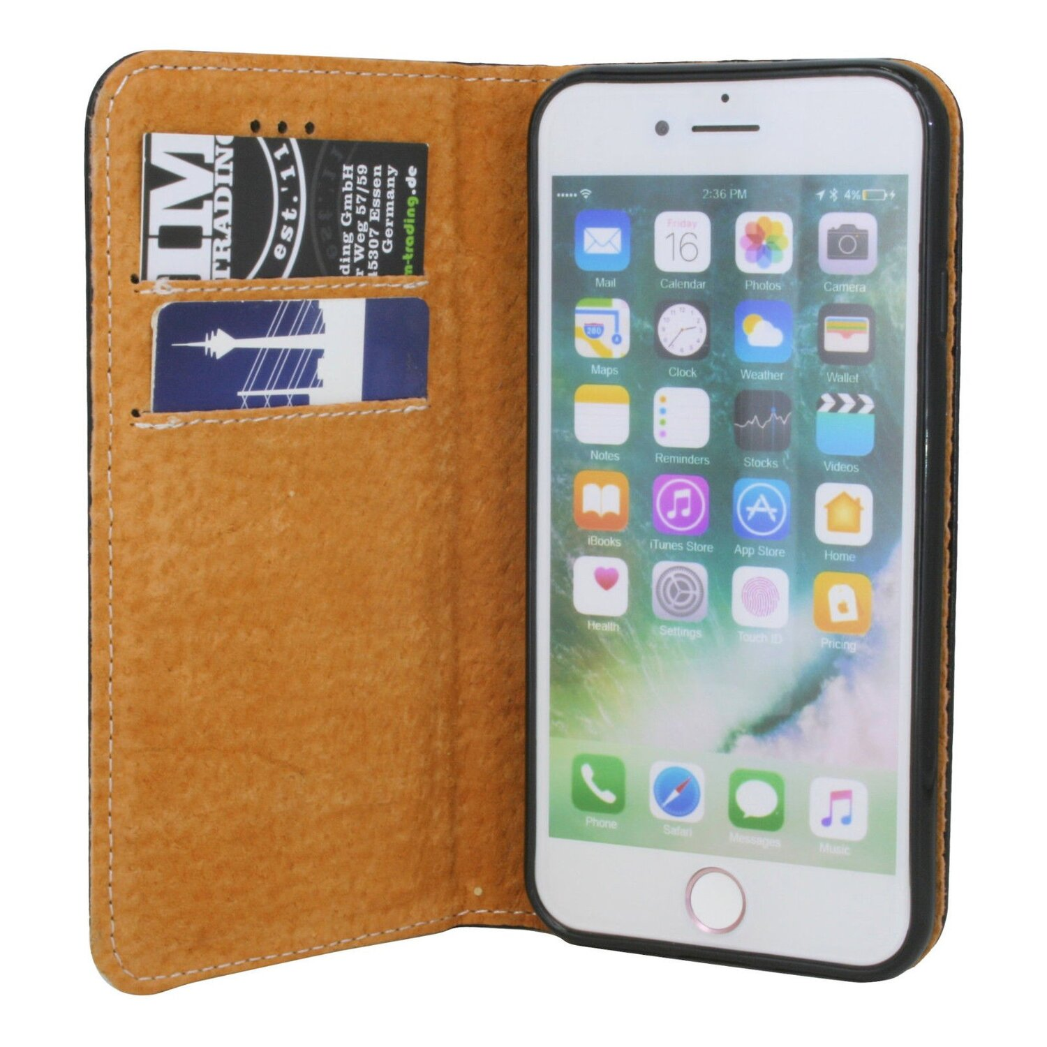 COFI Buch-Tasche, Bookcover, Apple, iPhone Schwarz 13 Pro Max