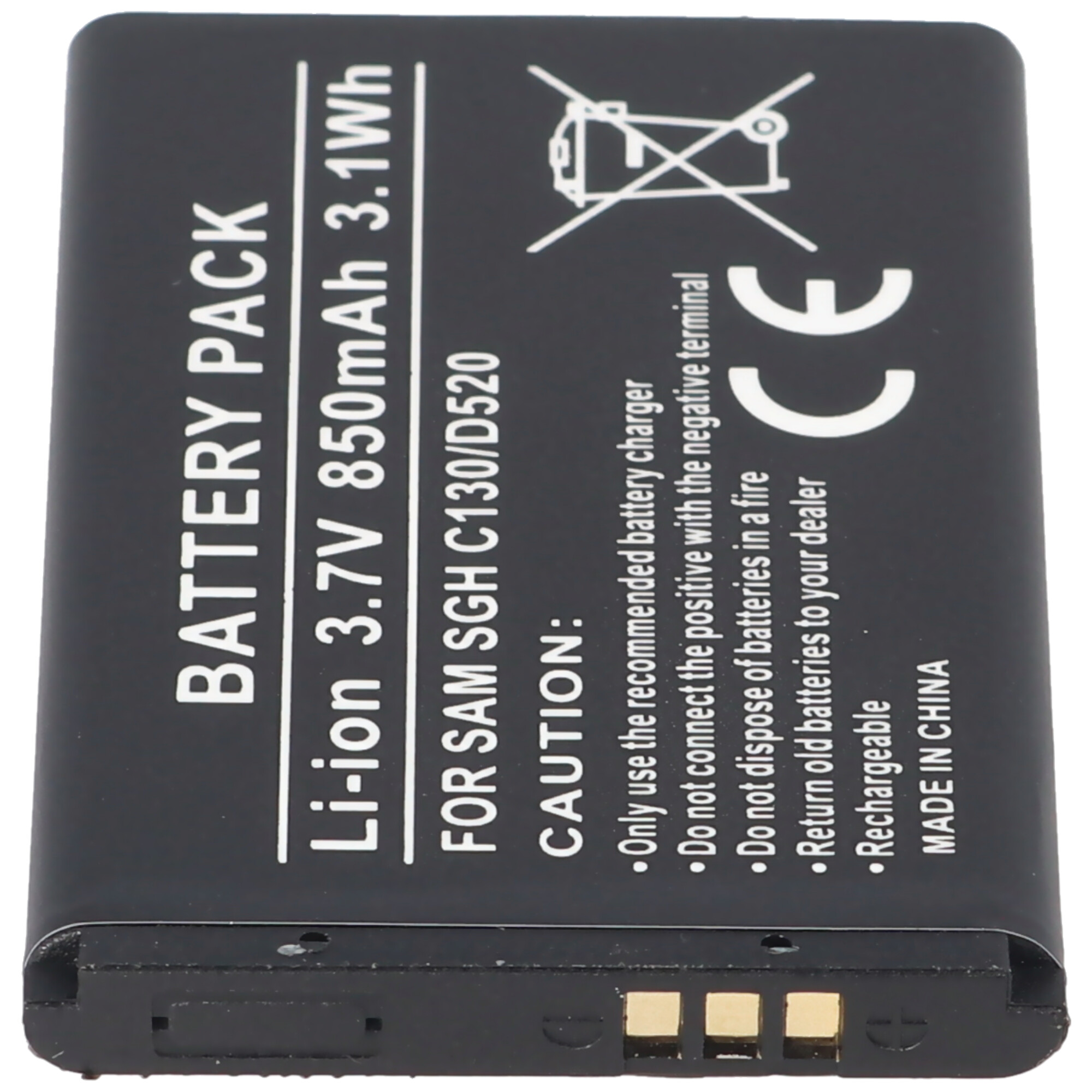 850 Akku passend mAh Li-Ion BST3108BEC - Lithium-Ionen Handy-Akku, Samsung /STD ACCUCELL SGH-X150, für