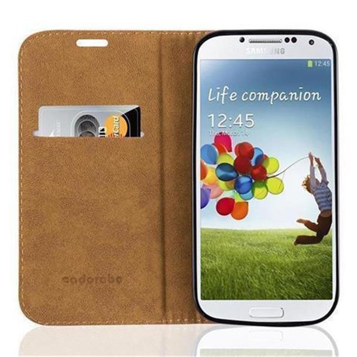 CADORABO Bookcover, Invisible LILA Hülle Samsung, Galaxy Struktur, Book HOLUNDER S4,