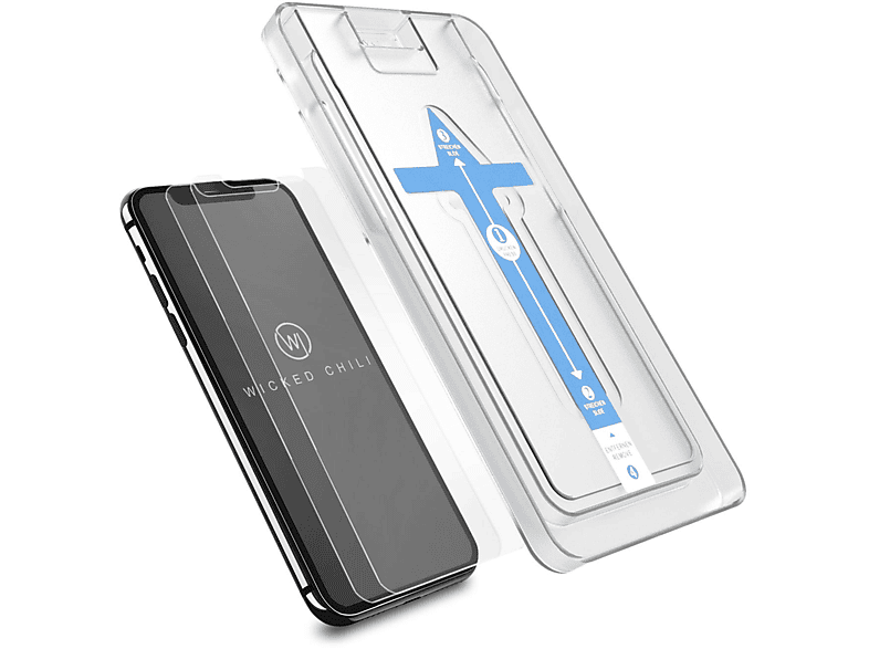 WICKED CHILI 2X Easy-In Schutzglas(für Apple iPhone  11 Pro, iPhone XS und iPhone X)