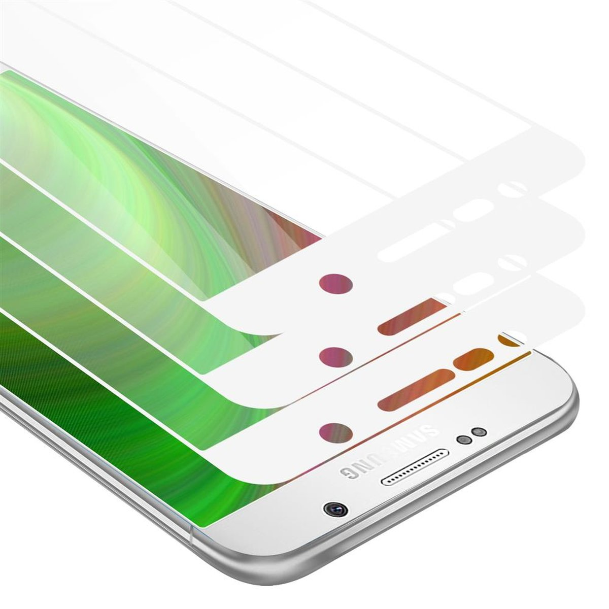 3x Vollbild Schutzglas Samsung CADORABO NOTE 5) Schutzfolie(für Galaxy Tempered