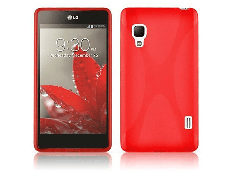 unübertrefflich CADORABO TPU L5 INFERNO Backcover, LG, II S-Line ROT SIM), Handyhülle, (2