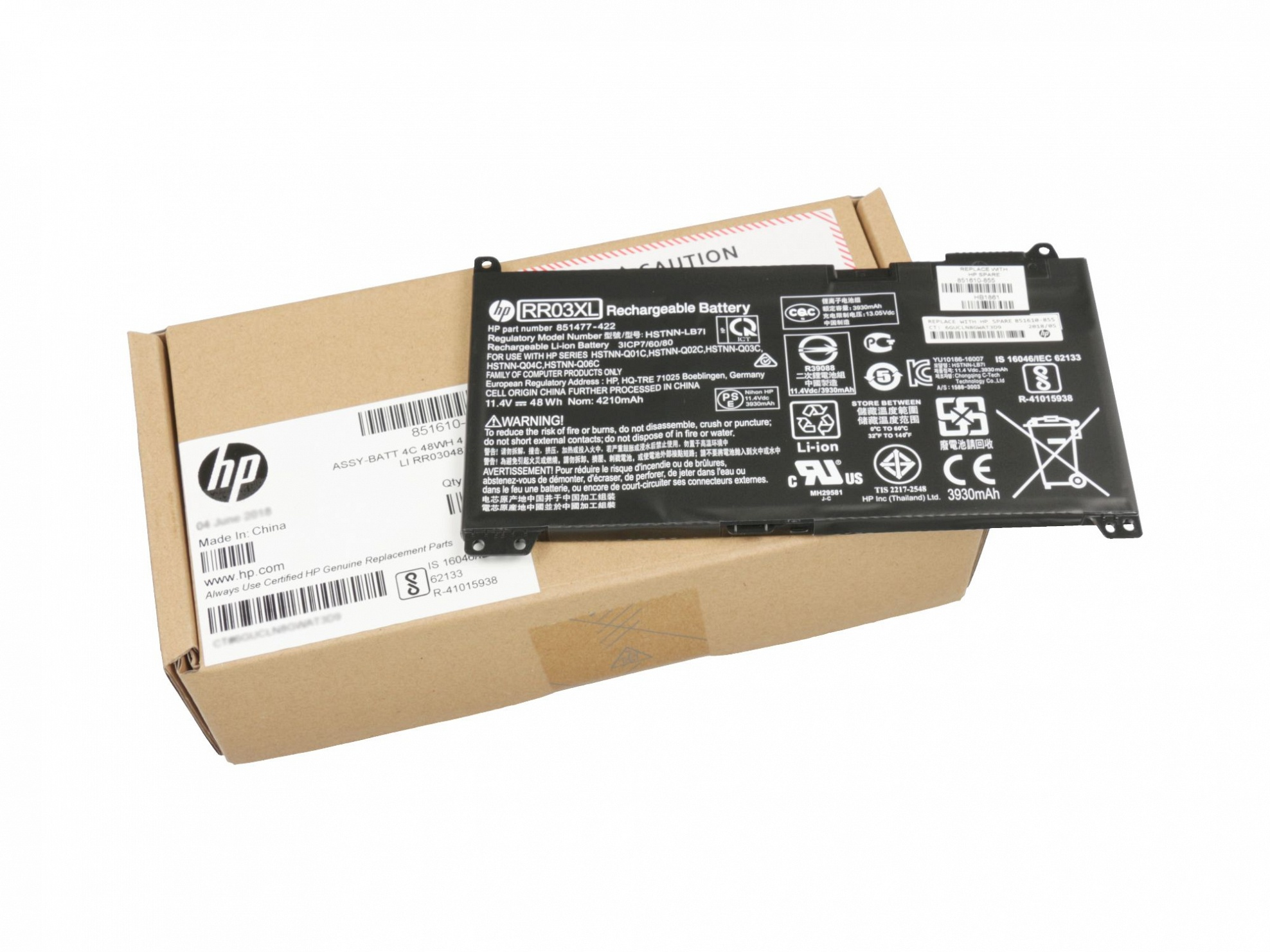 HP RR03XL 11.4 Akku, Li-Polymer mAh 4385 Original Volt