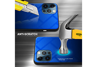 CADORABO TPU 2 Farben Glas Hülle, Backcover, Apple, iPhone 12 PRO MAX, BLAU - SCHWARZ