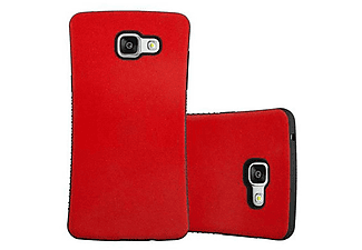 carcasa de móvil  - Funda rígida para móvil de plástico duro y TPU – Carcasa Híbrida CADORABO, Samsung, Galaxy A3 2016 -6, rojo llamas
