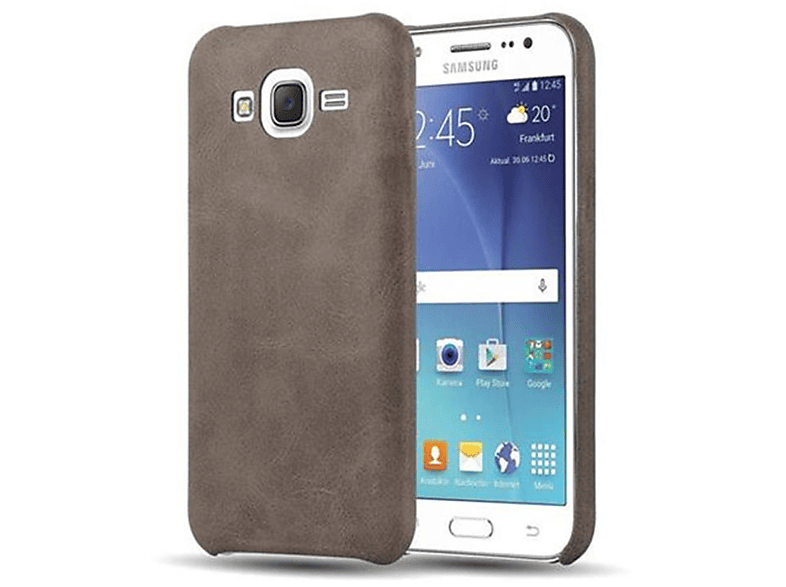 CADORABO Hülle Hard Case mit Struktur, Backcover, Samsung, Galaxy J5 2015, VINTAGE BRAUN | Backcover