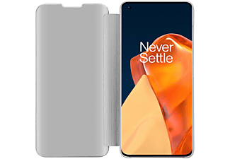 CADORABO Smart View Spiegel Book Hülle, Bookcover, OnePlus, 9 PRO, ACHAT SILBER