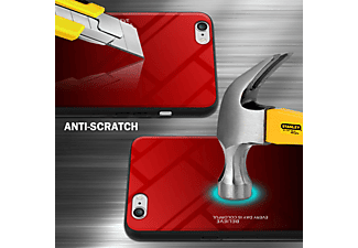 CADORABO TPU 2 Farben Glas Hülle, Backcover, Apple, iPhone 6 / 6S, ROT - SCHWARZ