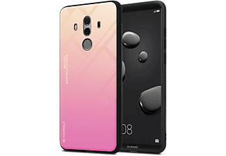 CADORABO TPU 2 Farben Glas Hülle, Backcover, Huawei, MATE 10 PRO, GELB - ROSA
