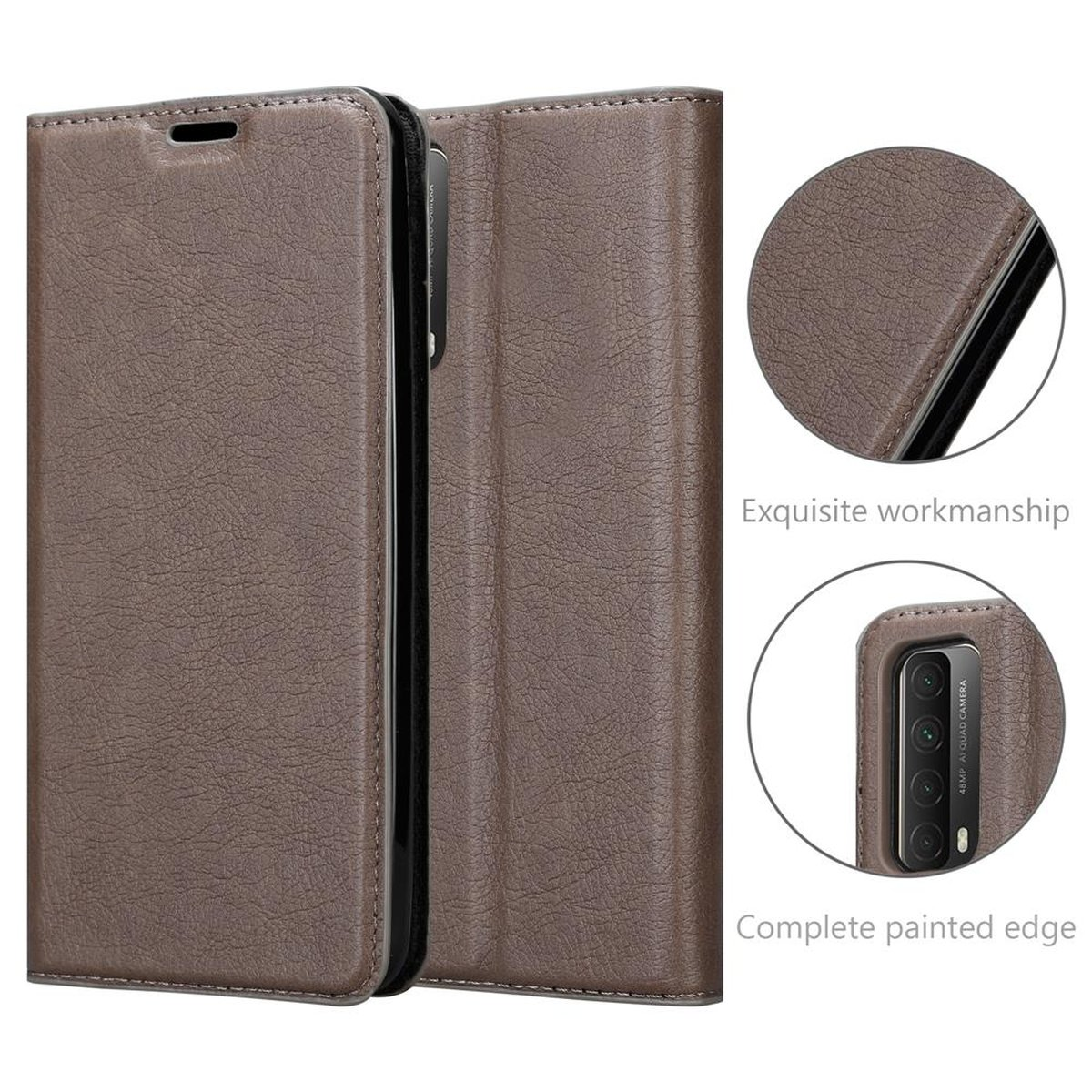 BRAUN Invisible 2021, SMART Hülle P KAFFEE Book Bookcover, Huawei, Magnet, CADORABO