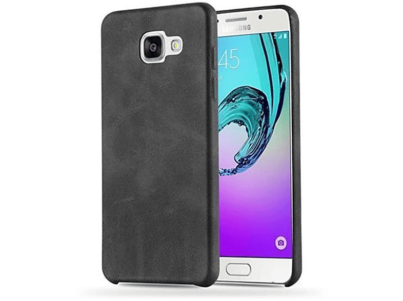 Hülle Struktur, SCHWARZ mit VINTAGE A3 Galaxy Hard Case Backcover, CADORABO 2015, Samsung,