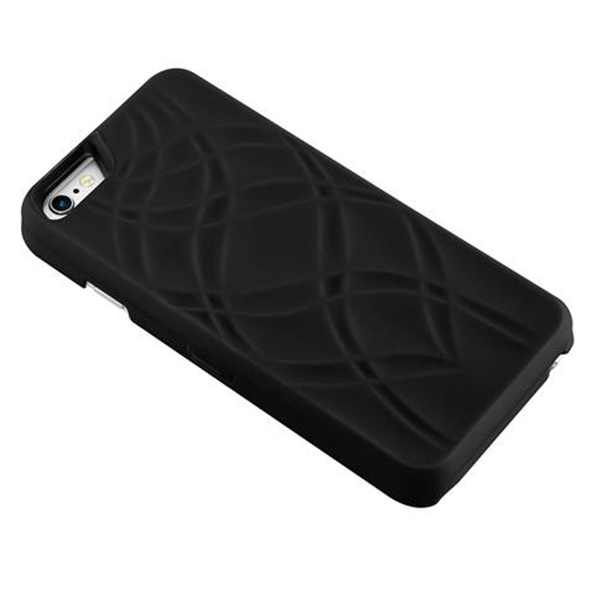 CADORABO Hülle Hard Case Schutzhülle PLUS, 6S Backcover, / iPhone mit Apple, Kartenfächern, PLUS 6 SCHWARZ und Spiegel