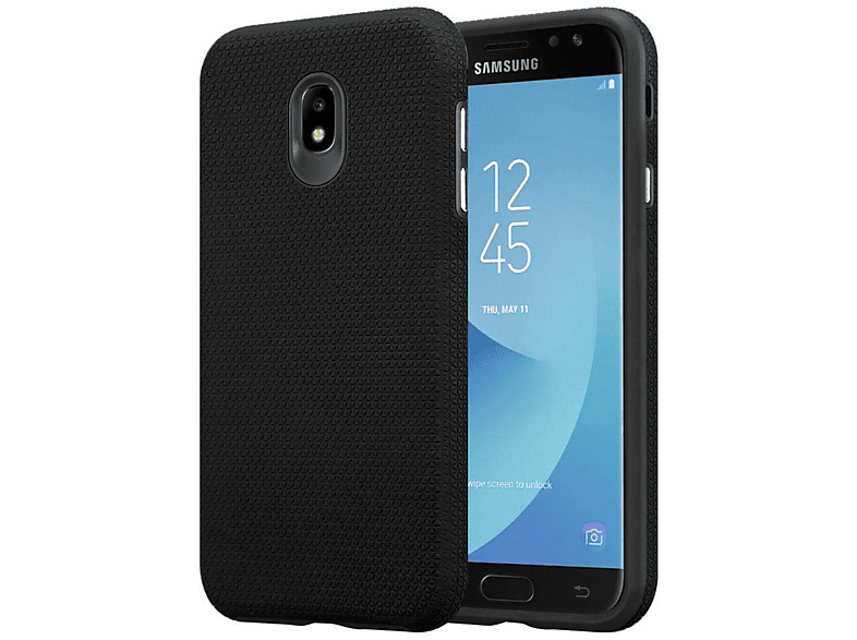 J7 Galaxy DAHLIEN 2017, Samsung, Hülle, Backcover, Hybrid SCHWARZ CADORABO