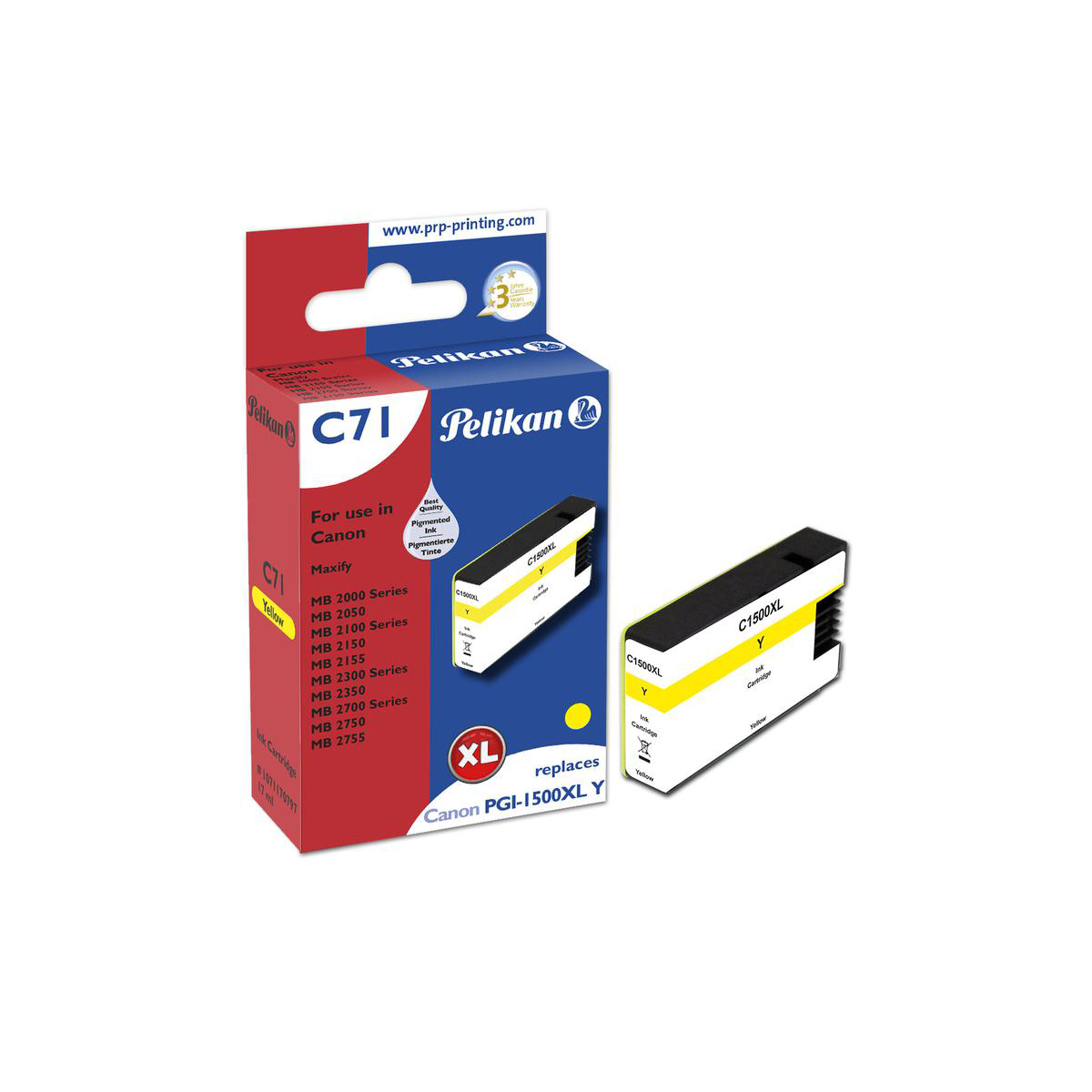 Gelb Tintenpatrone (Canon PELIKAN 9195B001/PGI-1500XLY) Tintenpatrone