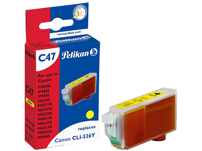 PELIKAN Tintenpatrone Tintenpatrone Gelb (Canon 4543B001/CLI-526Y)