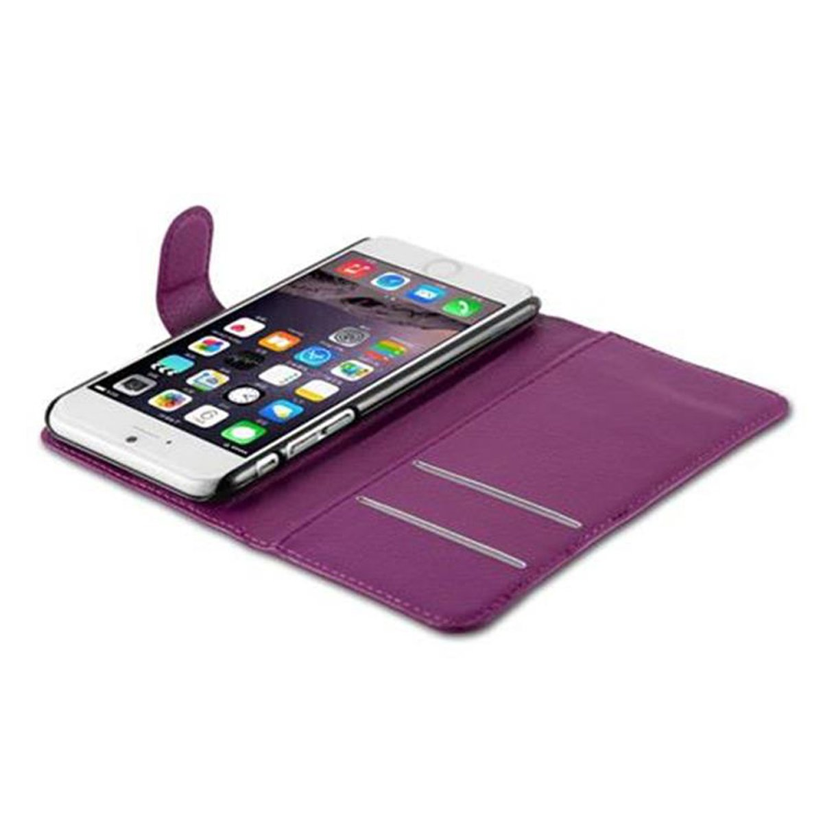 iPhone / 6 CADORABO 6S, Apple, Book VIOLETT Standfunktion, Bookcover, MANGAN Hülle